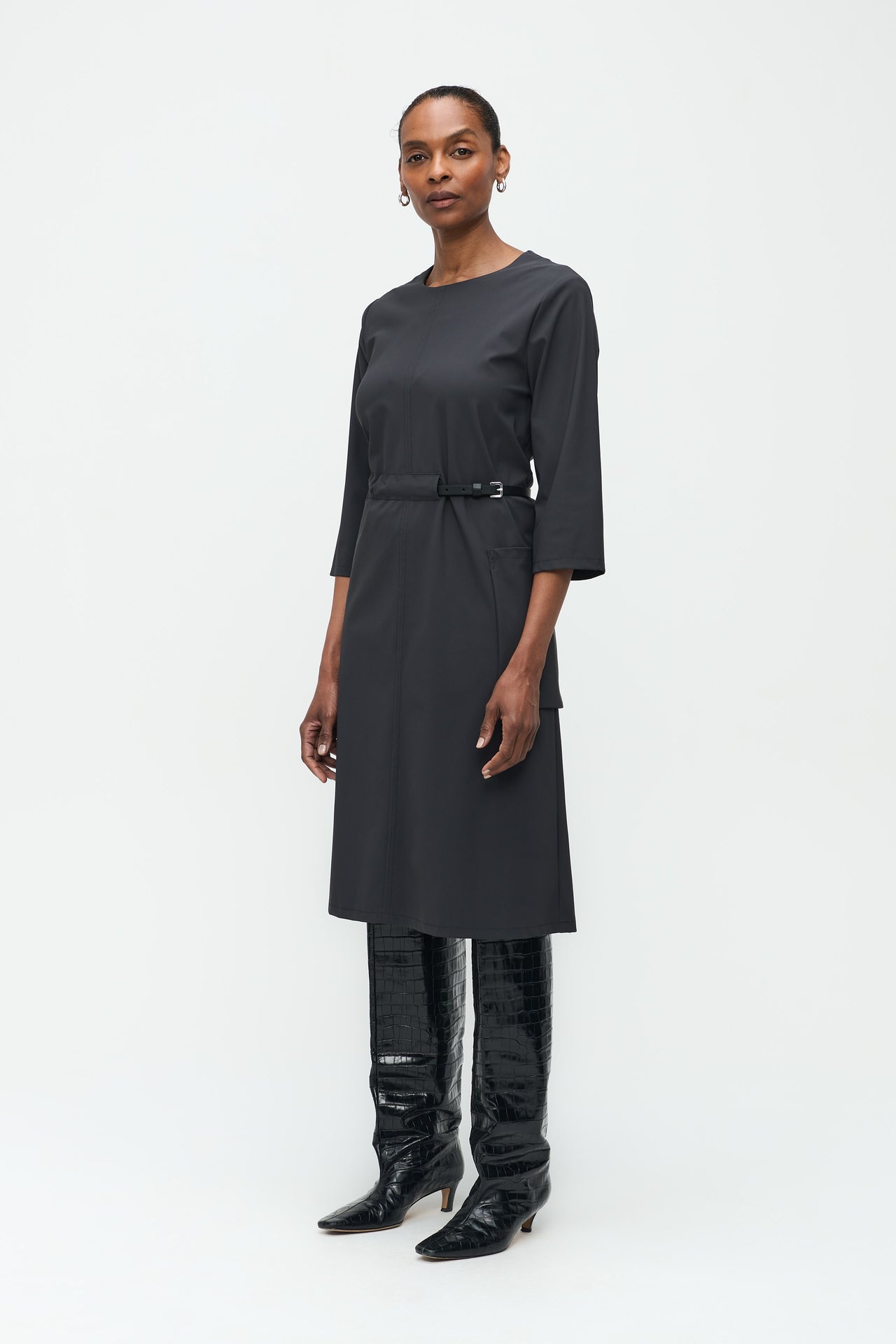 Marlou Dress Technical Jersey | Dark Grey