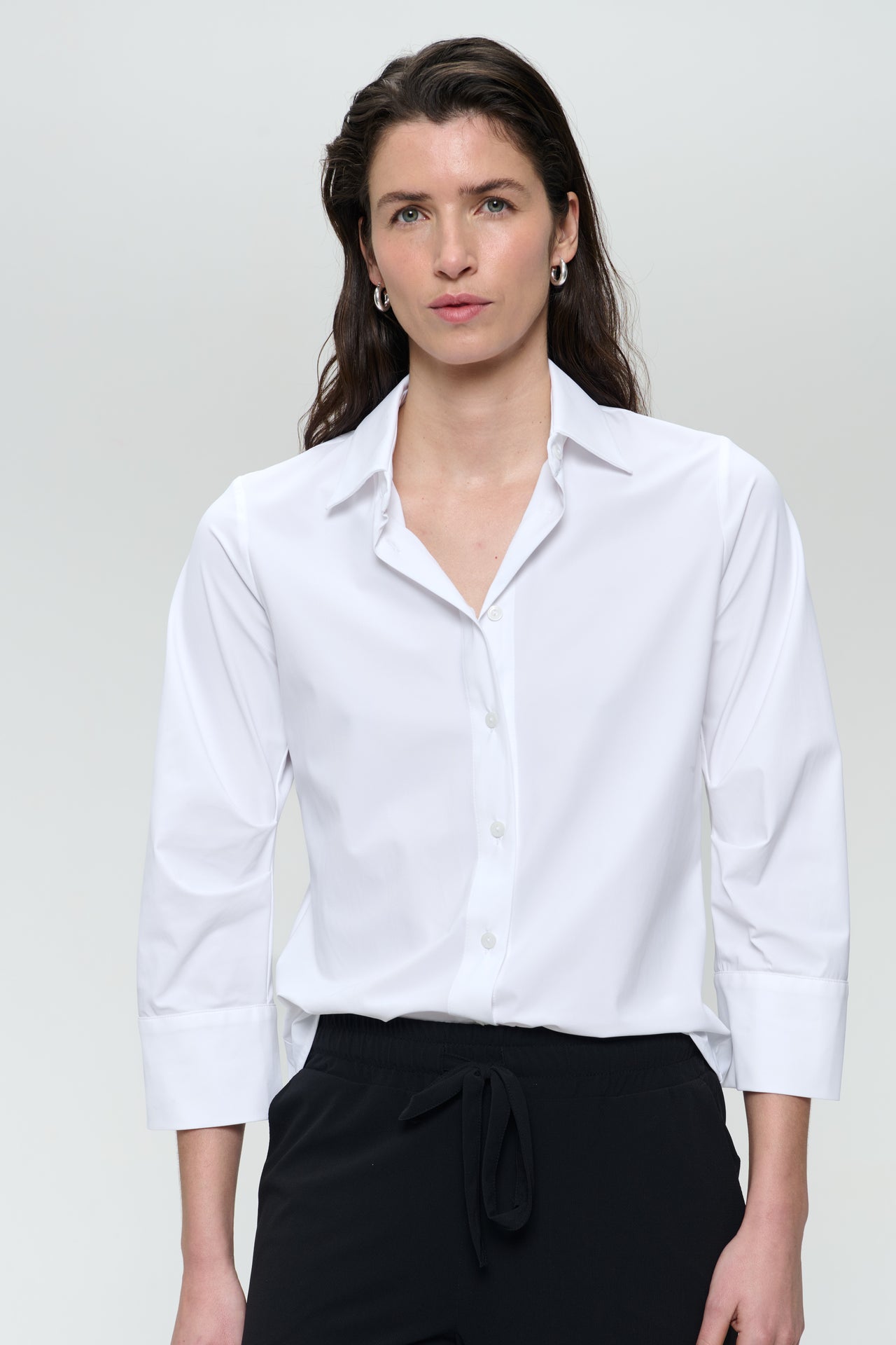 Iva strech technical jersey blouse | White