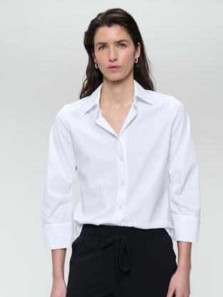 Iva strech technical jersey blouse | White