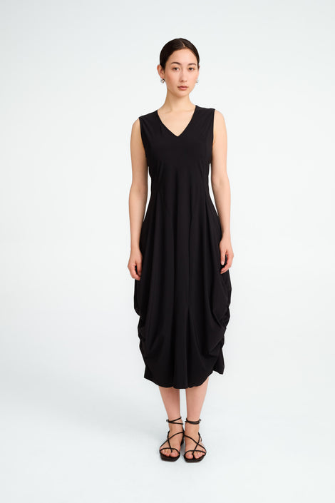 Ria WS strech technical jersey dress | Black