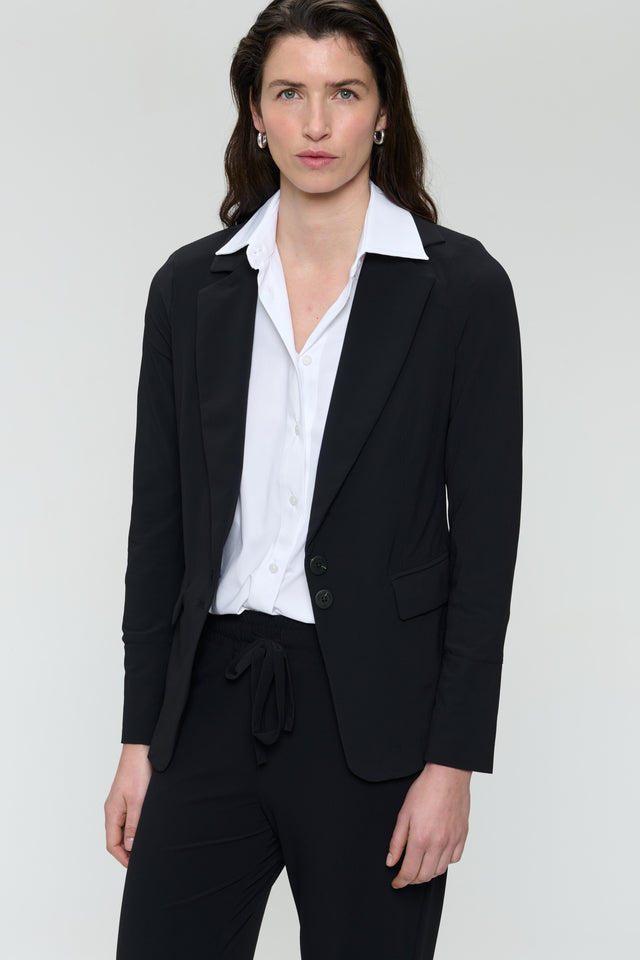 Amsterdam structure tech jersey blazer | Black