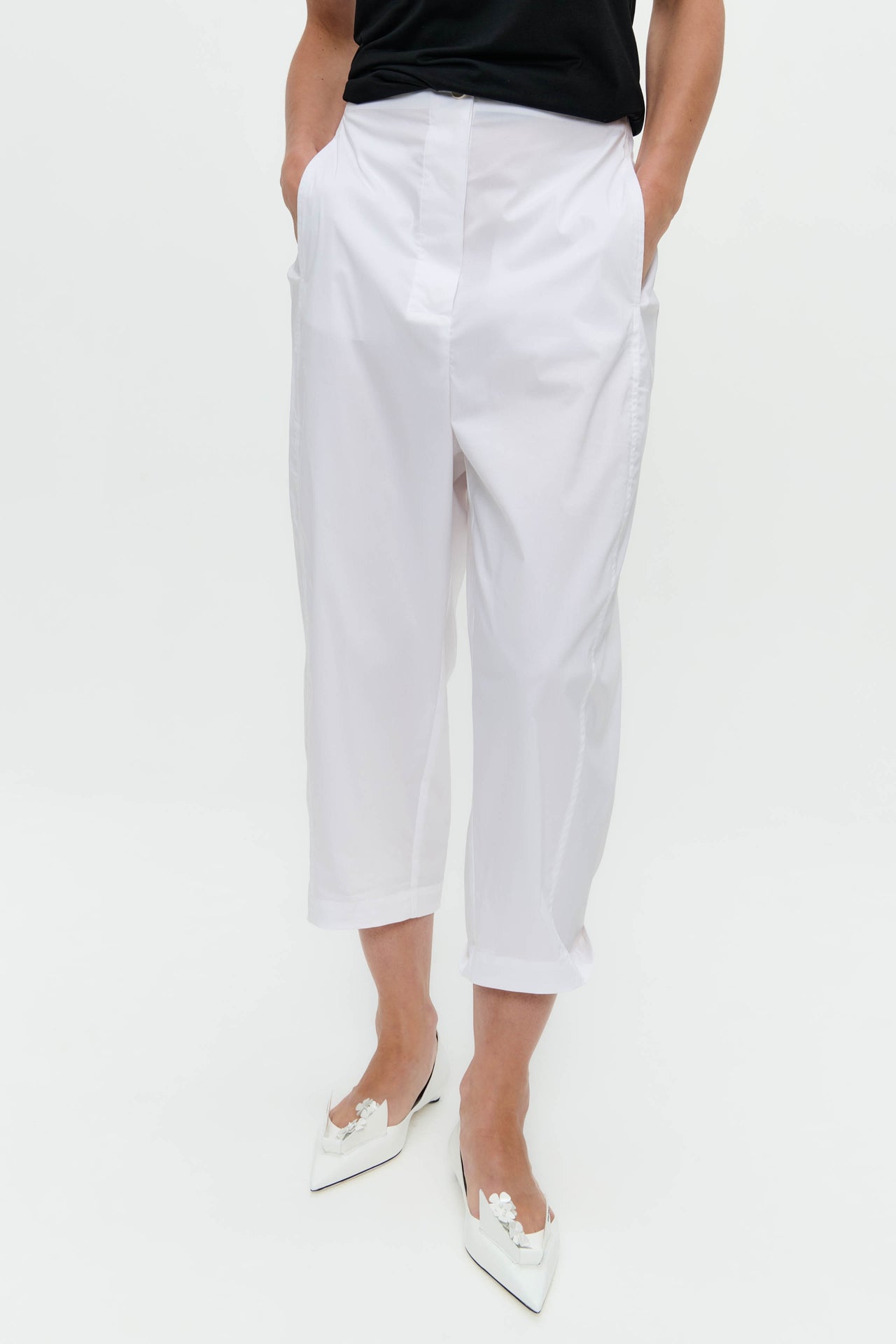 Kober cotton poplin pants | White