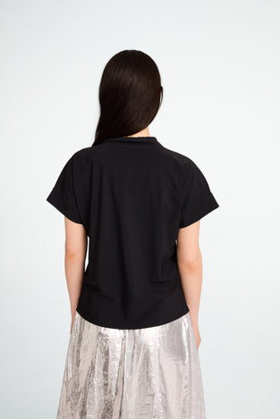 Lucca strech technical jersey top | Black