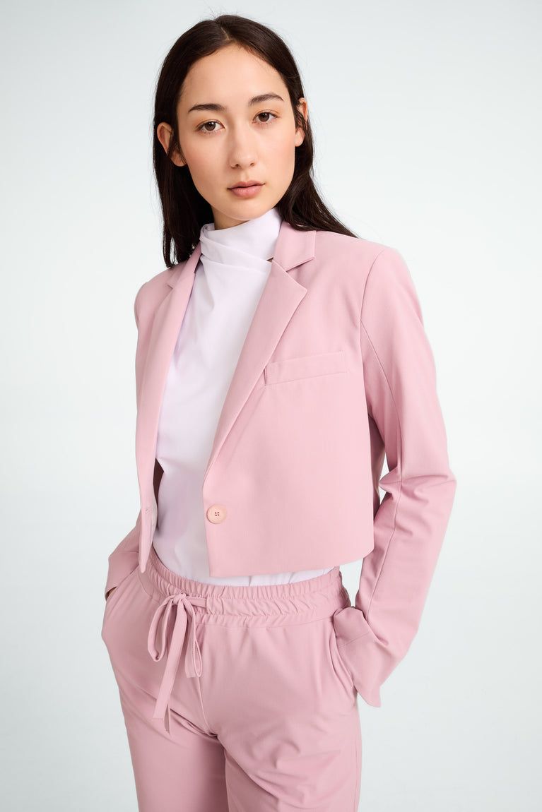 Estele structure technical jersey blazer | Pudra