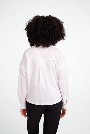 Faro cotton poplin blouse | White