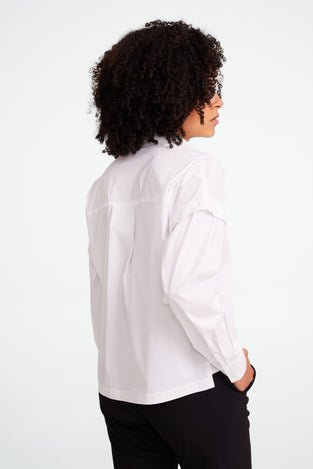 Faro cotton poplin blouse | White