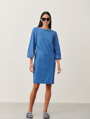 Silke Dress Technical Jersey | Mid Blue