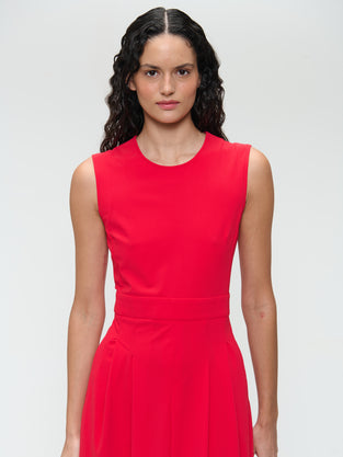 Jackie structure technical jersey dress | Red