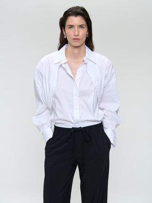 Look cotton poplin blouse | White