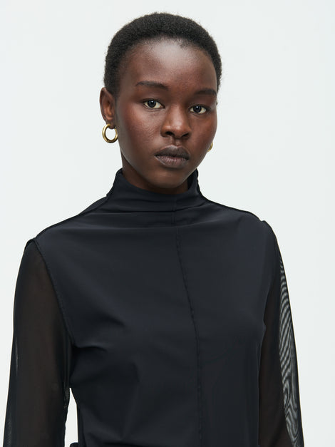 Zara Top Technical Jersey | Black