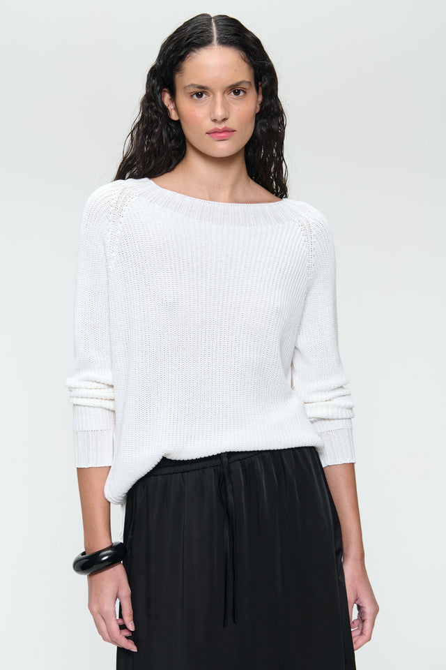 Cotton dayed pullover EU 369 | White