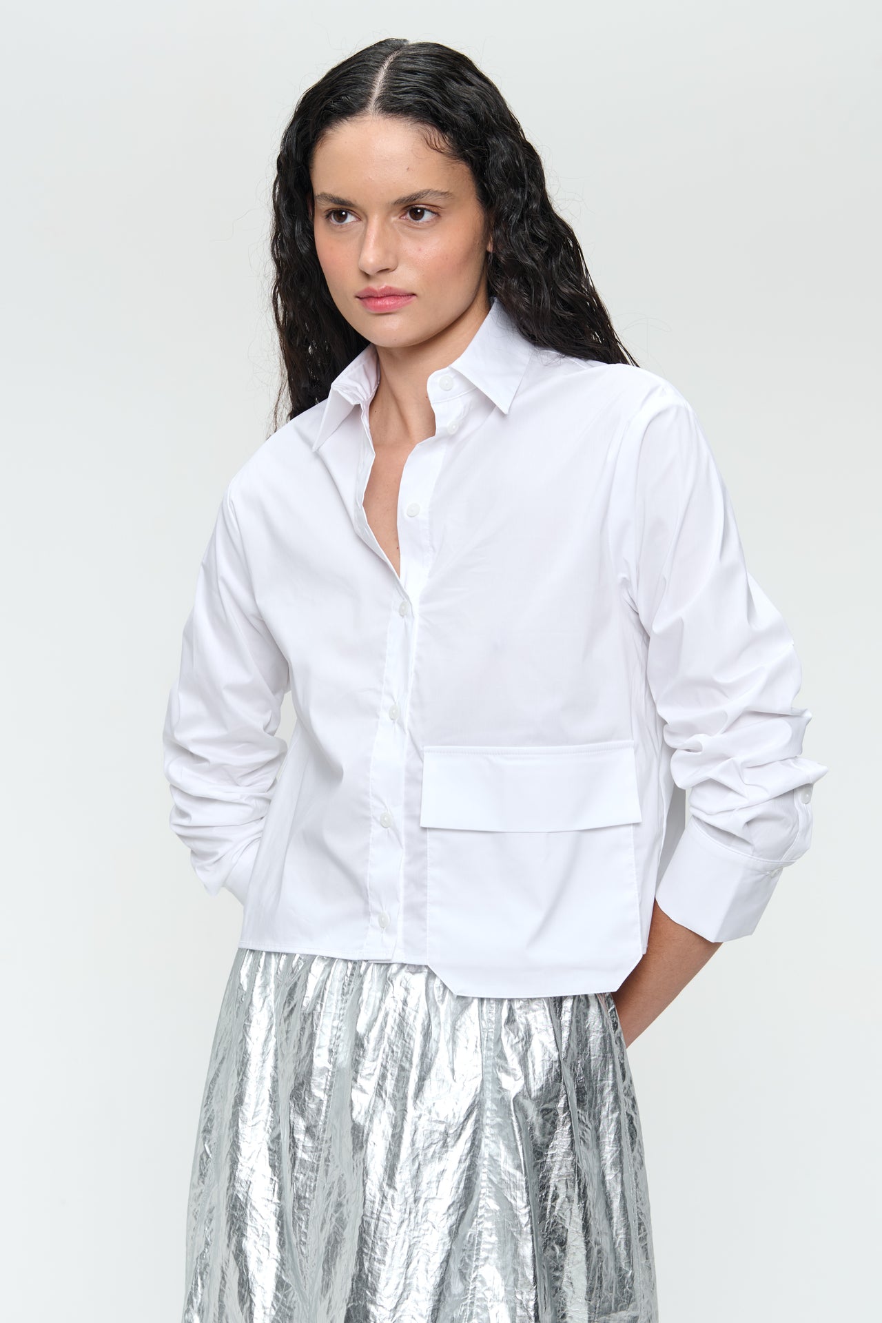 Kerry cotton poplin blouse | White