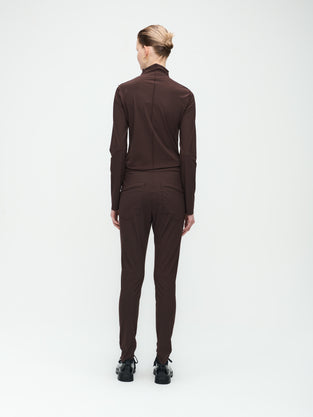 Zara Top Technical Jersey | Dark Brown