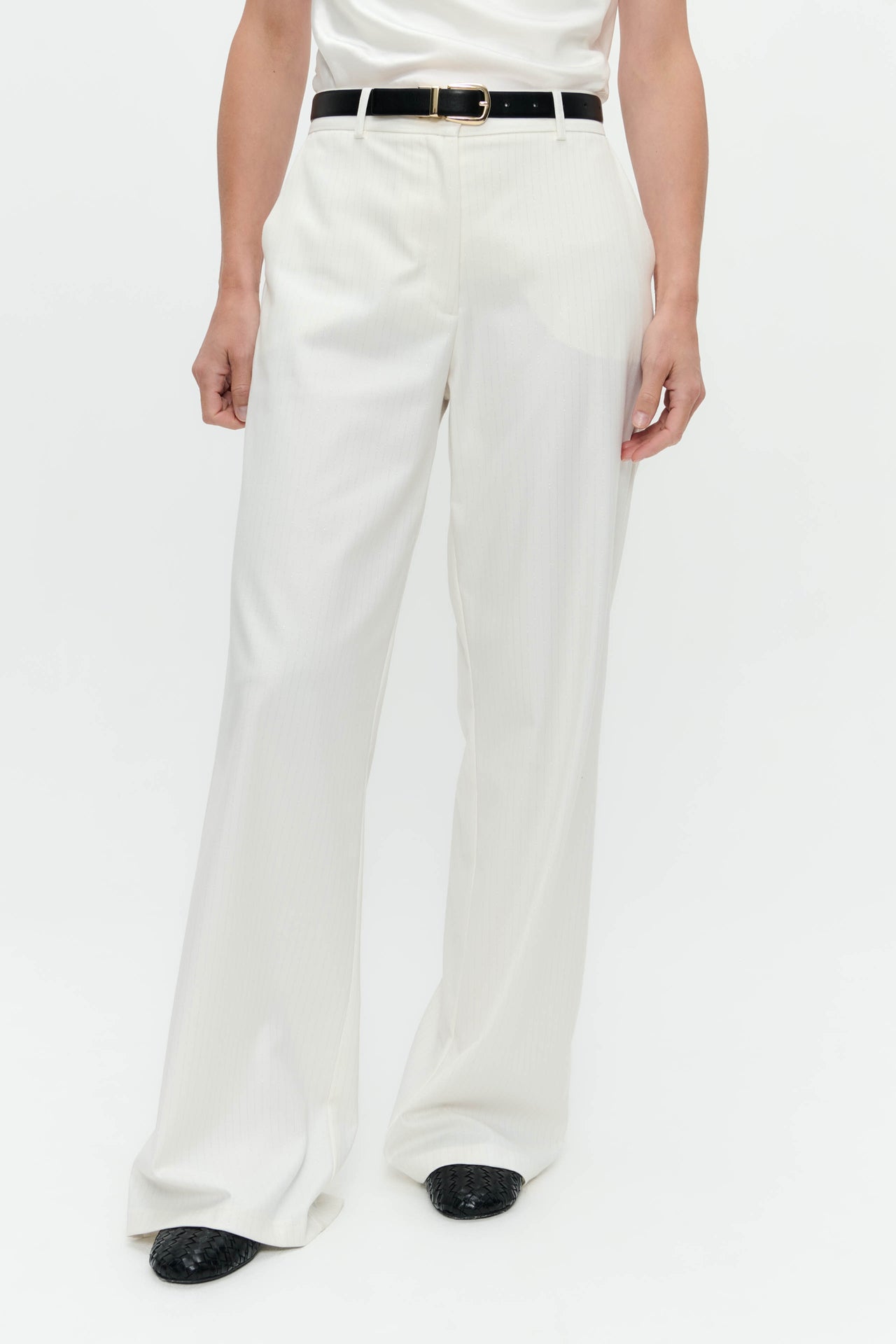 Yvette shiny line viscose pants | Off White