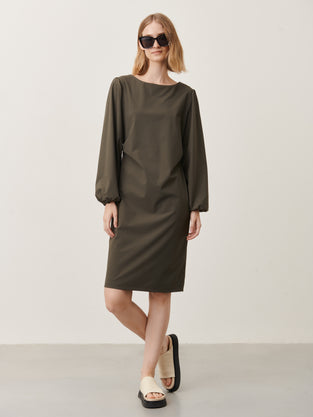 Silke Dress Technical Jersey | Army