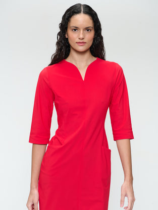 Martinas strech technical jersey dress | Red