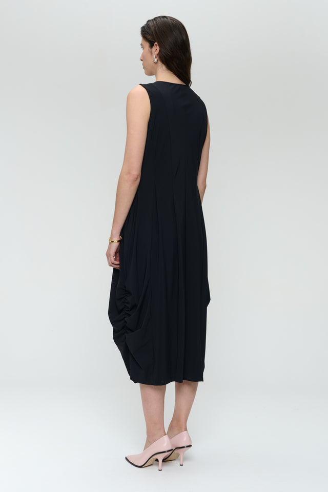 Ria WS strech technical jersey dress | Black