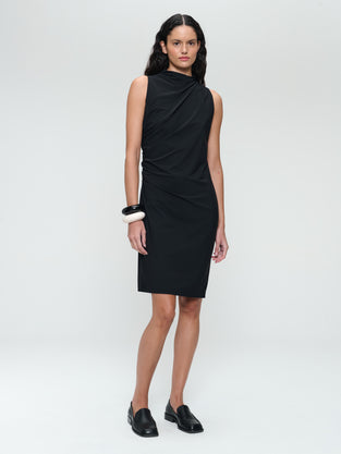 Verena strech technical jersey dress | Black