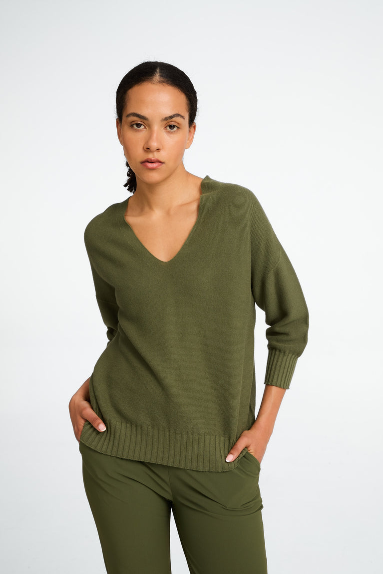 Seamless cotton pullover 317 | Verde