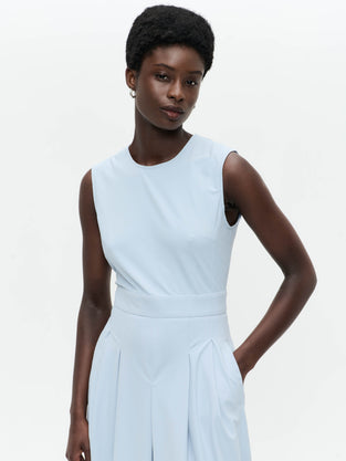 Jackie structure technical jersey dress | Light Blue