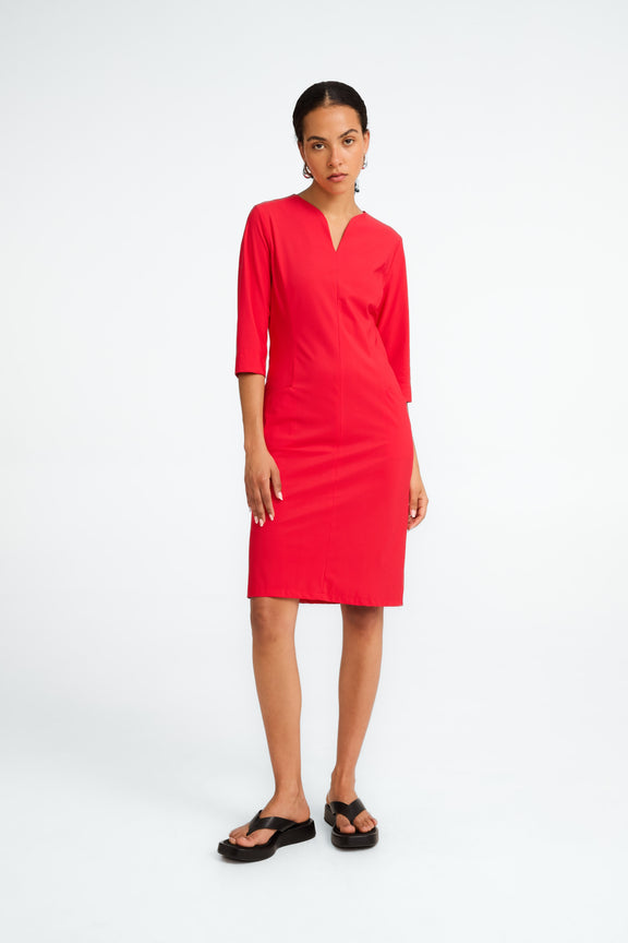 Martinas strech technical jersey dress | Red