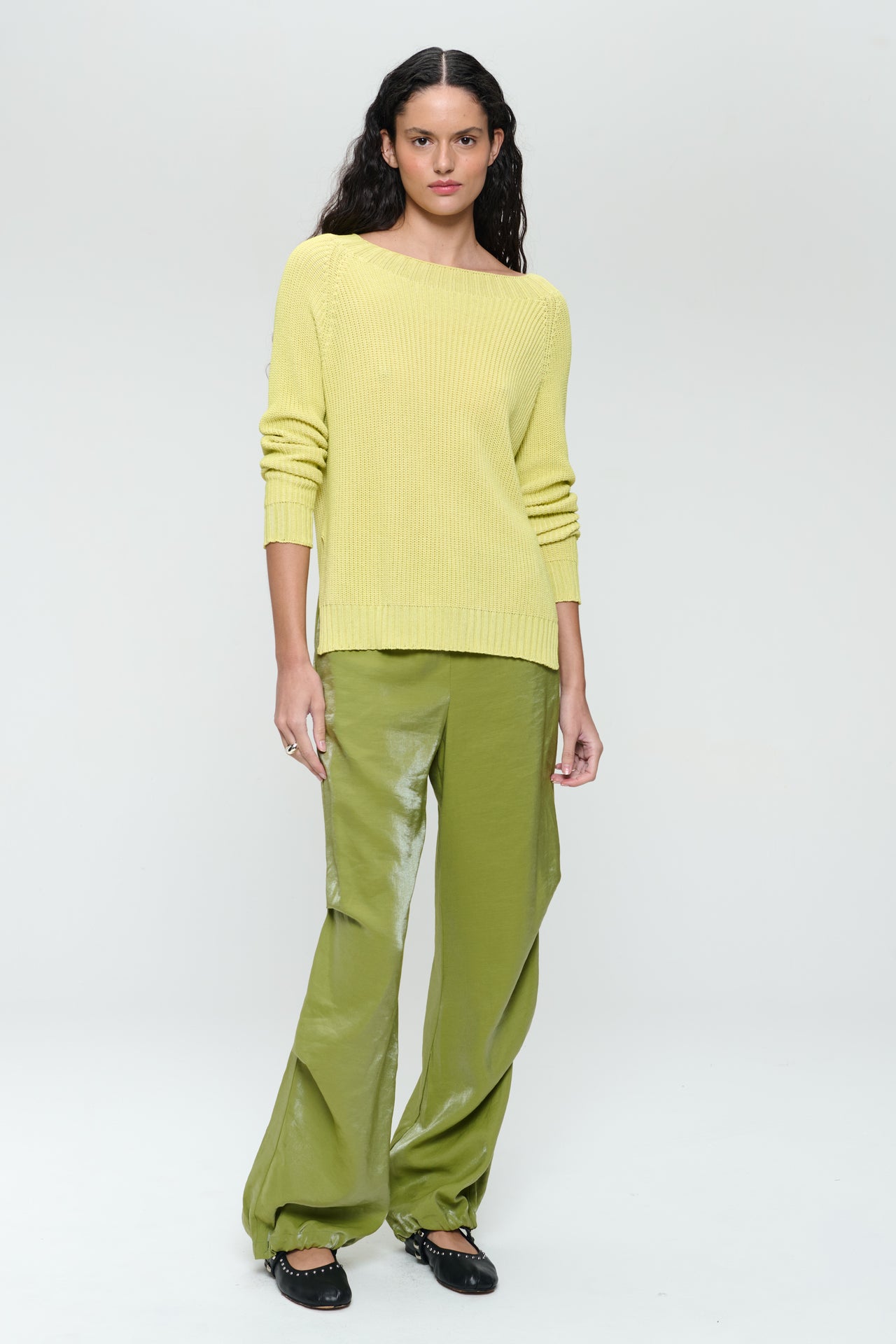 Cotton dayed pullover EU 369 | Lime