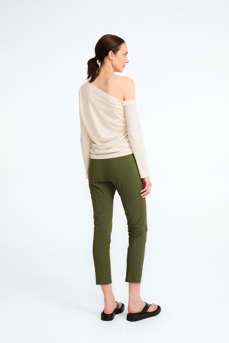 Lenny structure technical jersey pants | Oliva green