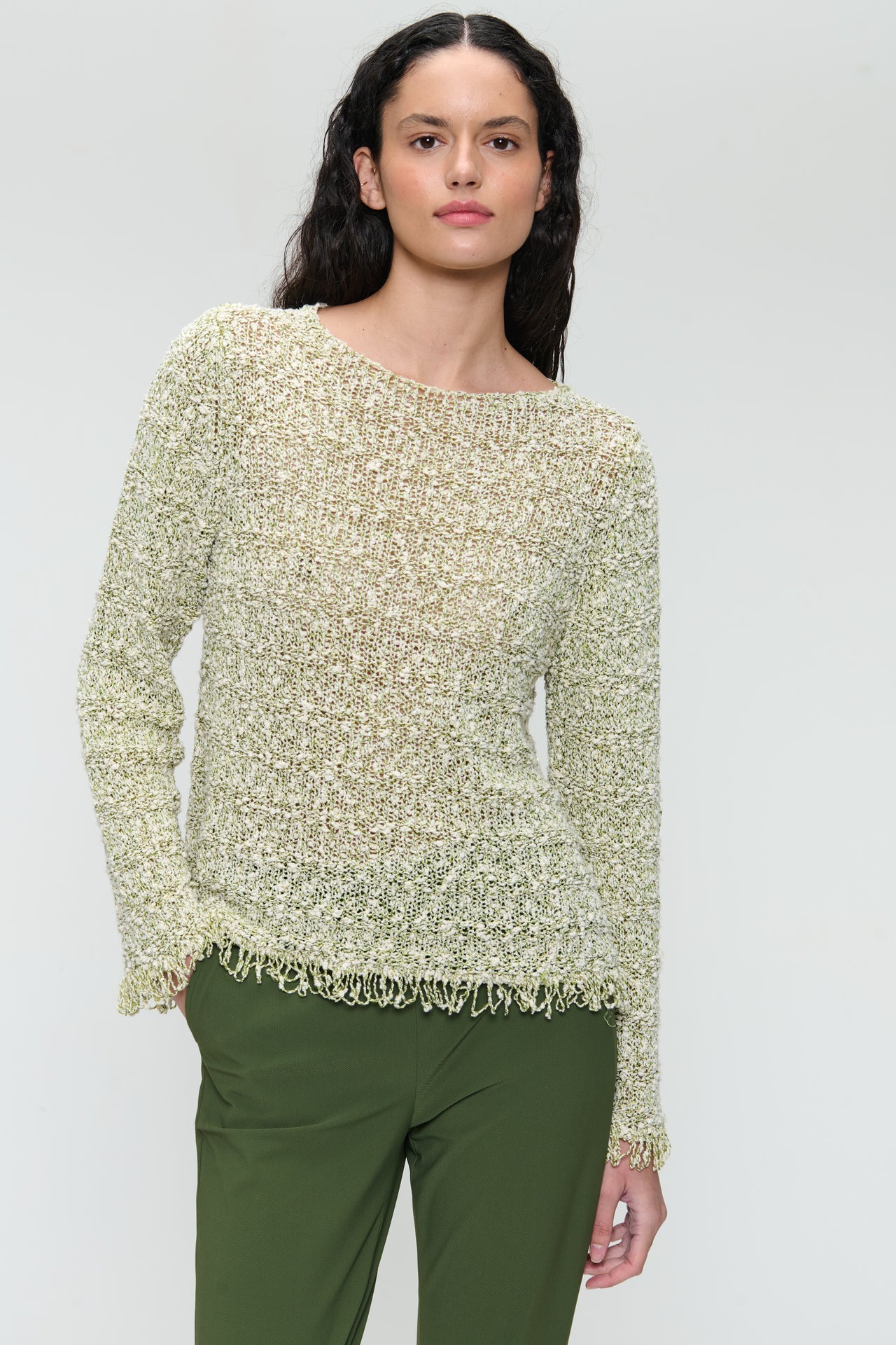 Jackard cotton pullover 9060 | Green