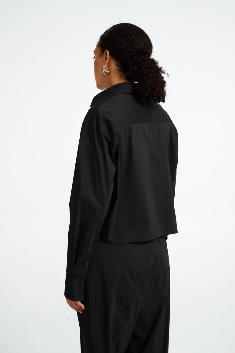 Kerry cotton poplin blouse | Black