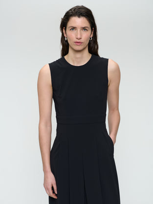 Jackie structure technical jersey dress | Black