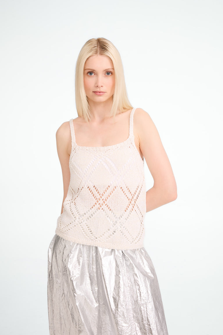 Cotton summer top 9064 | Off White