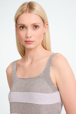 Lurex shiny line top 25053 | Silver Shiny