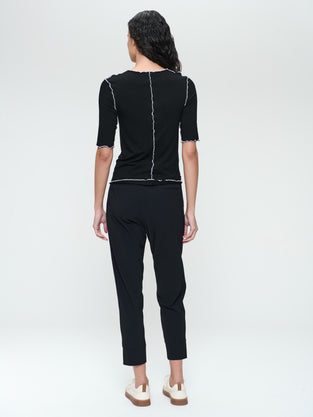 Delia structure technical jersey pants | Black