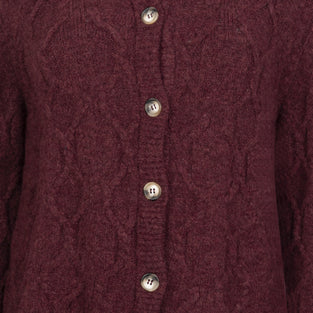 Flannel Cardigan | Bordo