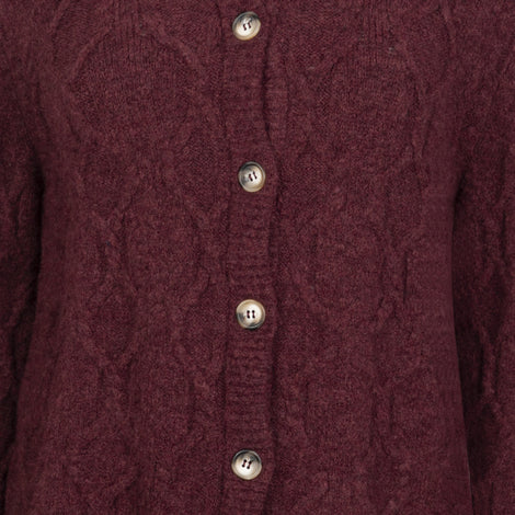 Flannel Cardigan | Bordo