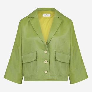 Luciana shiny viscose blazer | Lime