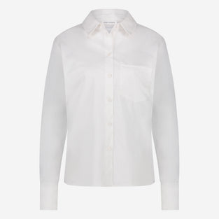 Santos poplin organza blouse | White