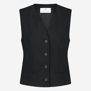 Kay strech technical jersey vest | Black