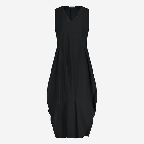 Ria WS strech technical jersey dress | Black