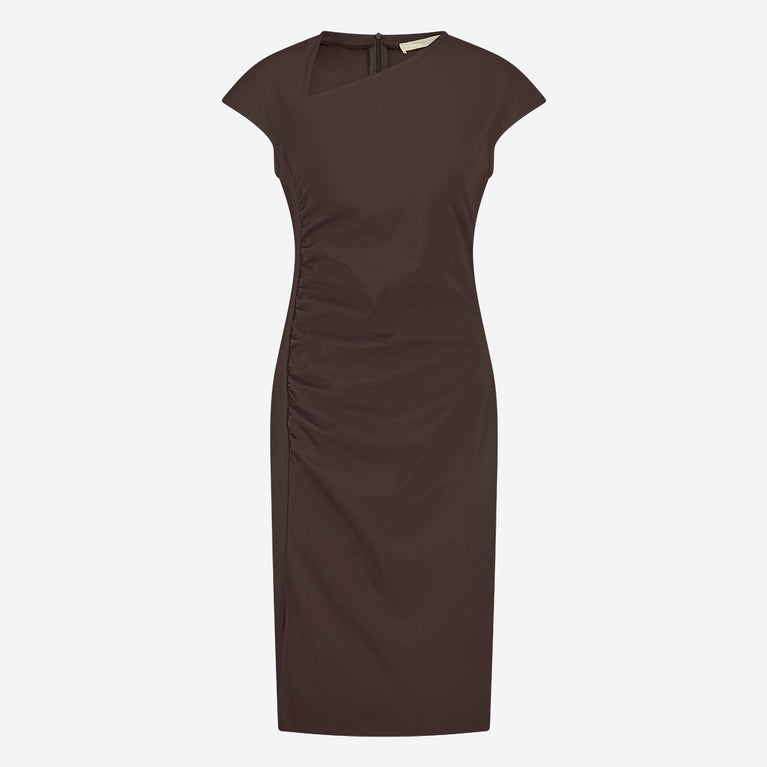 Georgia Dress Technical Jersey | Dark Brown