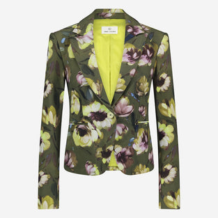 Elvira blazer print technical jersey | Multi Green